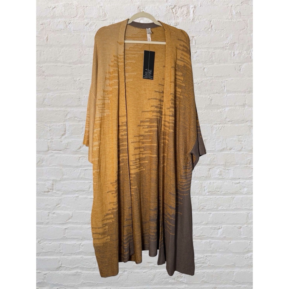 Marla Wynne Kimono Cardigan Womens 1X Abstract Print Open Front Southwestern